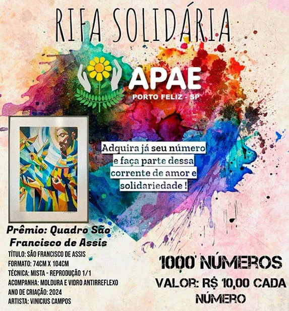 Rifa solidária da APAE: Uma obra de arte que transforma vidas