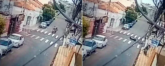 Jovem é arremessado e bate contra parede após batida entre duas motos em Porto Feliz