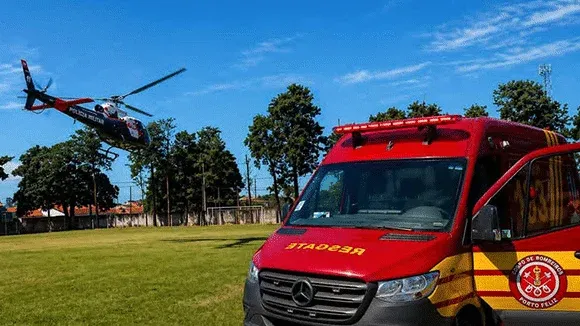 Bombeiros socorre vítima de queda